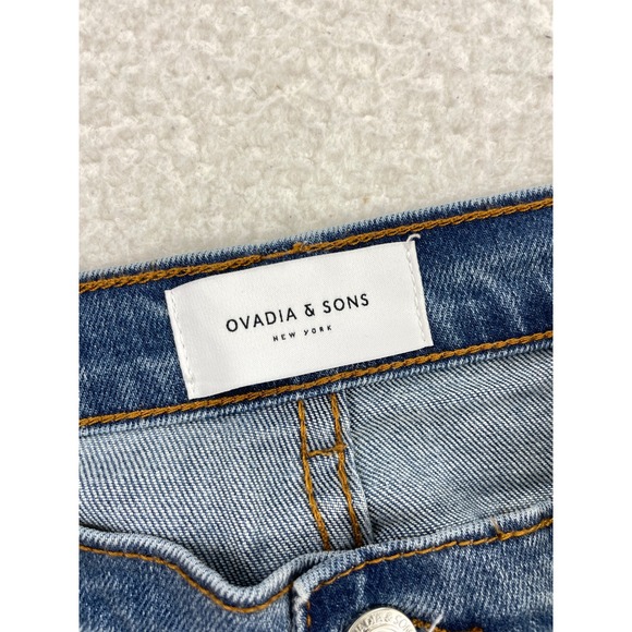 Ovadia & Sons Slim Fit Jeans Mens 36 Blue Distressed Denim Stripe Detail Street - Picture 5 of 11